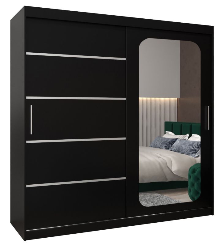 Szafa przesuwna Garderoba Abiks PROMO V2 200 czarny/czarny 1 szt.
