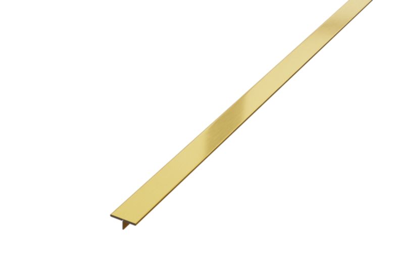 Profil fugowy spoinowy rektyfikowany Ts Lambro ozdobny teownik złoty matowy 1.5cm x 270cm 1 szt.