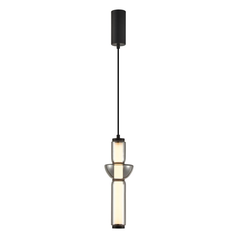 Lampa sufitowa wisząca Milagro Capo 3560 czarno-przezroczysty szerokość 12 cm wbudowany LED 19W 1 szt.