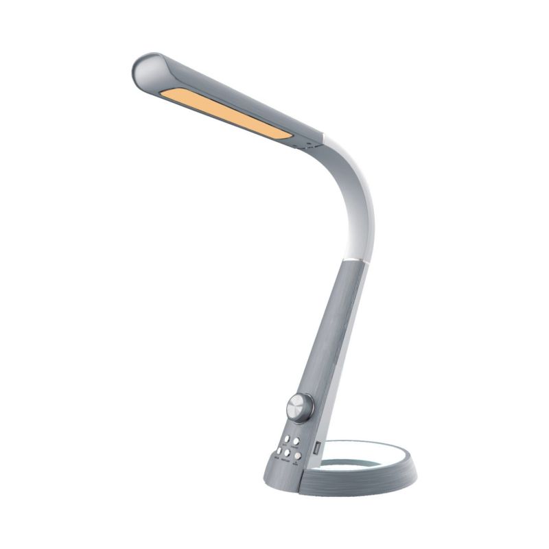Lampka biurkowa Kaja Berkane srebrno-aluminiowy LED 8W 3000K-6300K 790lm IP20 wym: 42 x 34 x 18 cm tworzywo sztuczne - 1 szt.