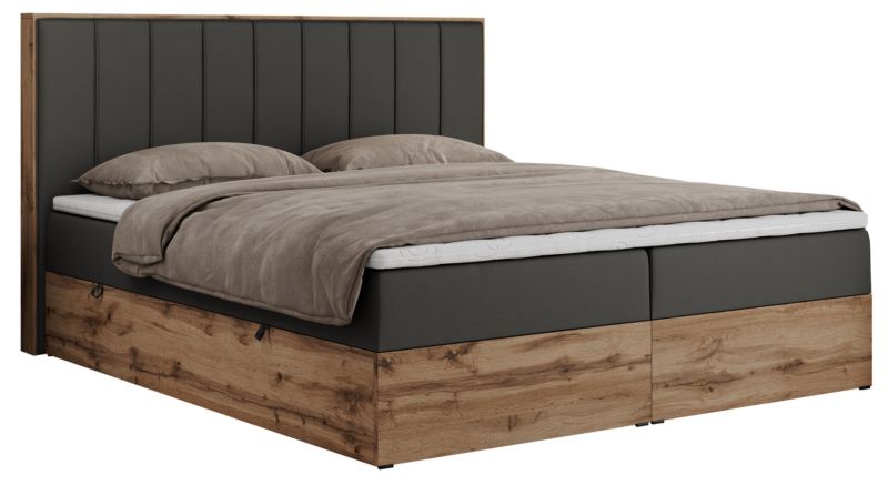 Łóżko kontynentalne MKS Meble BELLISSIMO 180x200 H3 ciemnoszary ekoskóra 1szt.