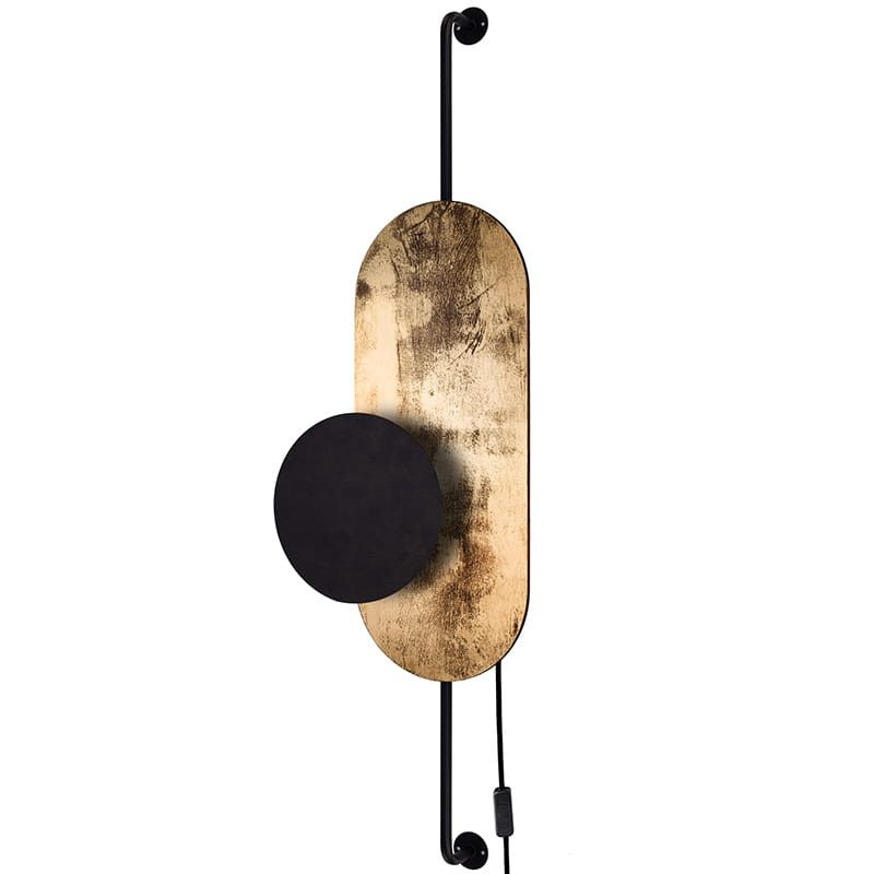 Kinkiet ścienny Nowodvorski Lighting Wheel czarny-mosiądz-złoty 1 x G9 x 20W IP20 wym: 89 x 28 x 12,5 cm - 1 szt.