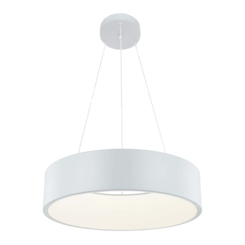Lampa sufitowa wisząca Light Prestige Malaga 6059 biała szerokość 45 cm wbudowany LED 24W 1 szt.