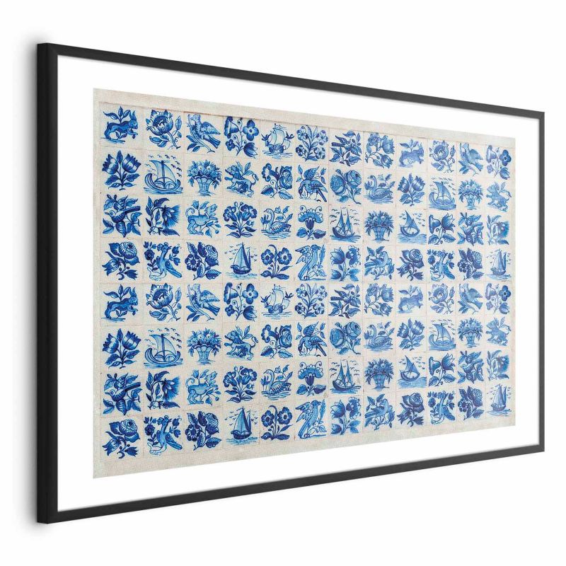 Plakat Artgeist Płytki azulejos 90x60 cm z ramą czarną 1 szt