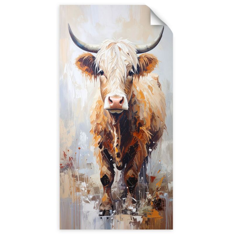 Naklejka na ścianę do salonu sypialni Feeby Szkocka krowa Zwierzęta Natura 50x100cm 1szt