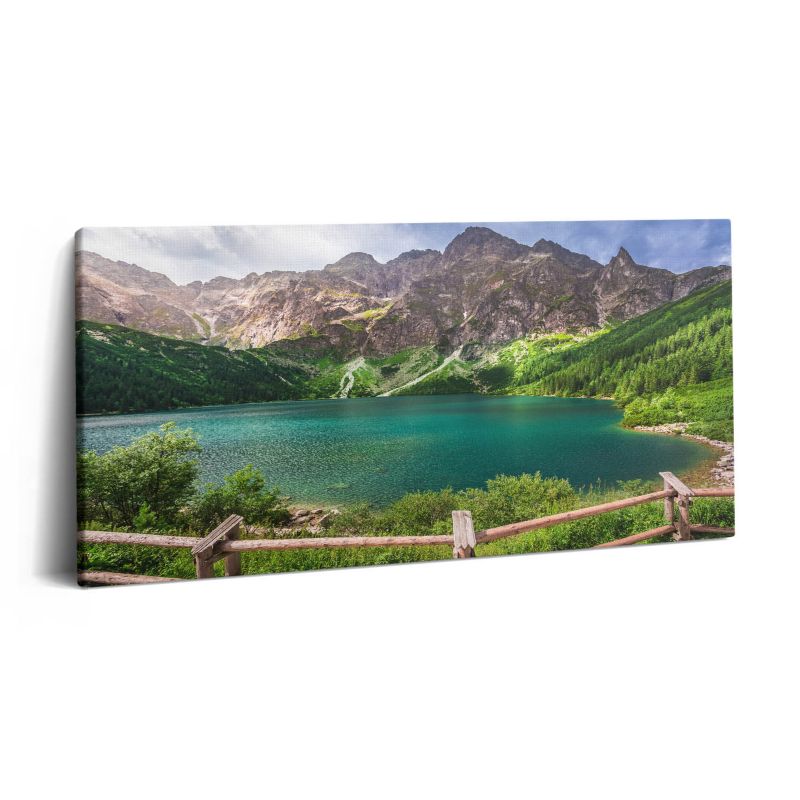 Obraz na płótnie Wallfluent 140x70 cm Pejzaż jeziora w górach 1 szt.