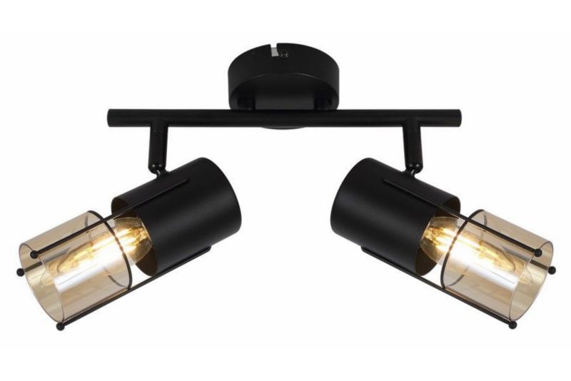 Lampa sufitowa wisząca Reality Scottie czarna wym: 15 x 25 x 8 cm 2xE14 x 1 szt.