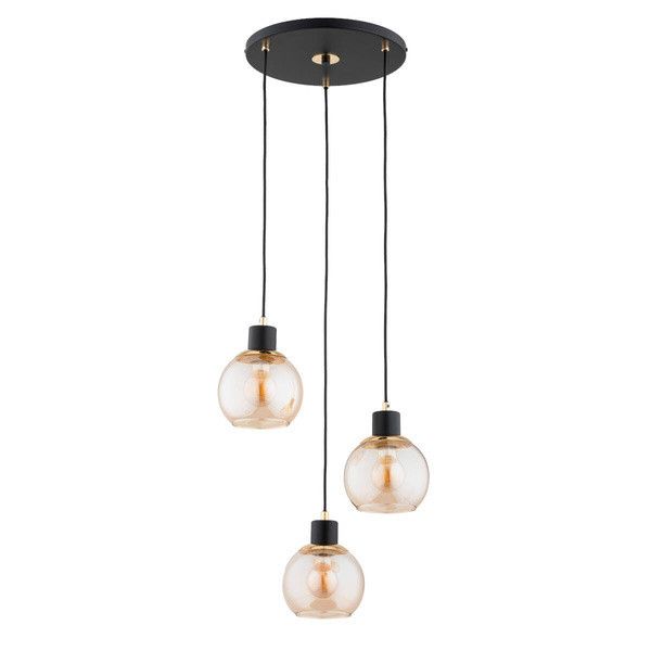 Lampa wisząca Alfa Derro czarno-złota wym: 85 x 38 x 38 cm 3xE27 x 15W 1 szt.