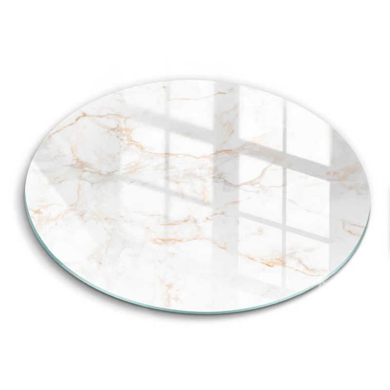 Okrągła szklana deska do krojenia Wallfluent fi40 cm Elegancki kamień marmur 1 szt.