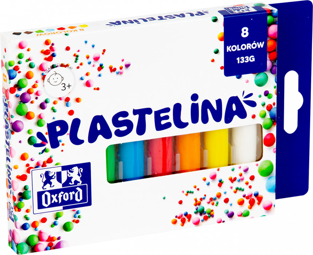 Plastelina Oxford mix kolorów, 8 kolorów, 133g