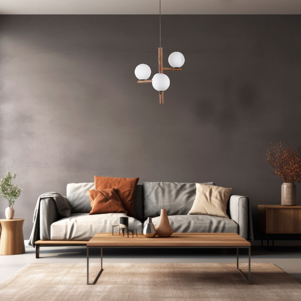 TK Lighting Estera lampa wisząca 3x8 W drewno 10271