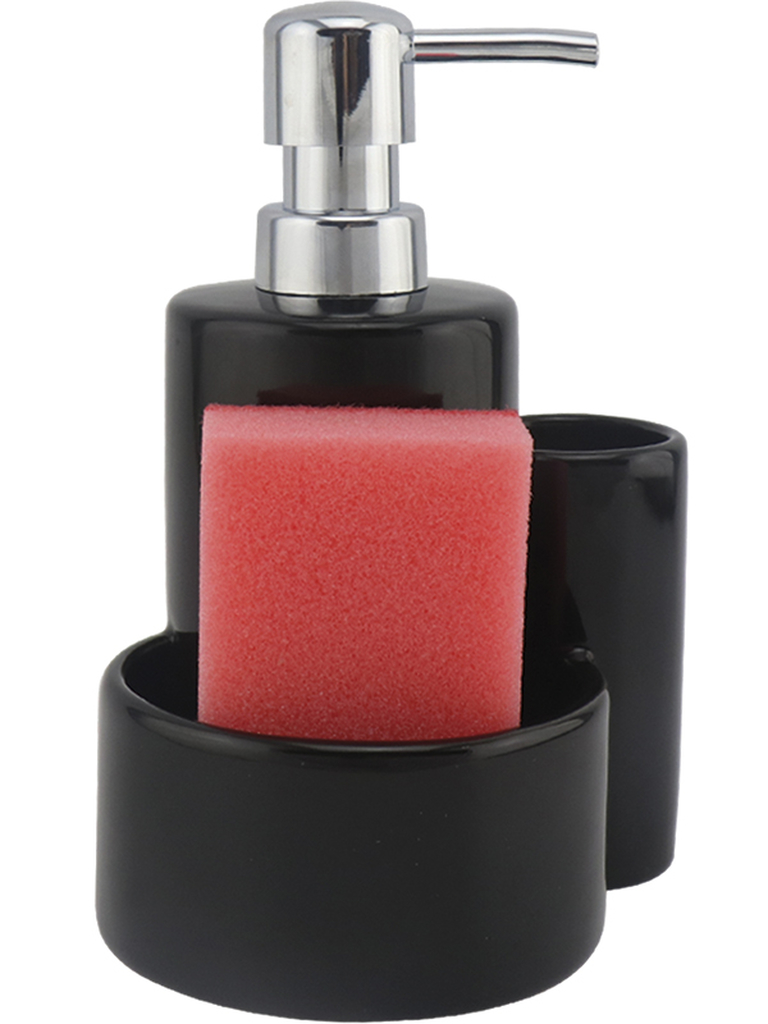 Kuchinox Lupo dozownik do płynu 320 ml stojący czarny błyszczący AMP009M - Wysyłka w 24h