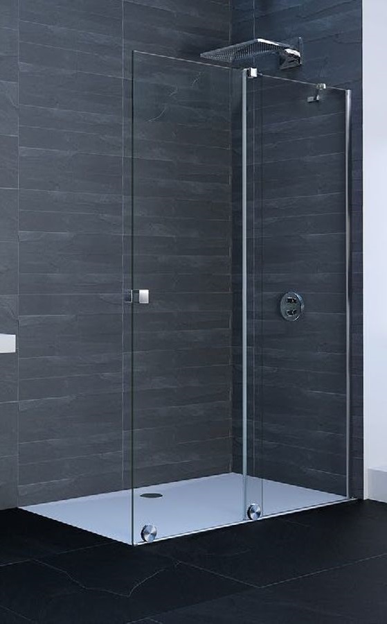 Huppe Xtensa Pure 4-kąt drzwi prysznicowe 110 cm prawe czarny mat/szkło przezroczyste Anti-Plaque XT0222.123.322