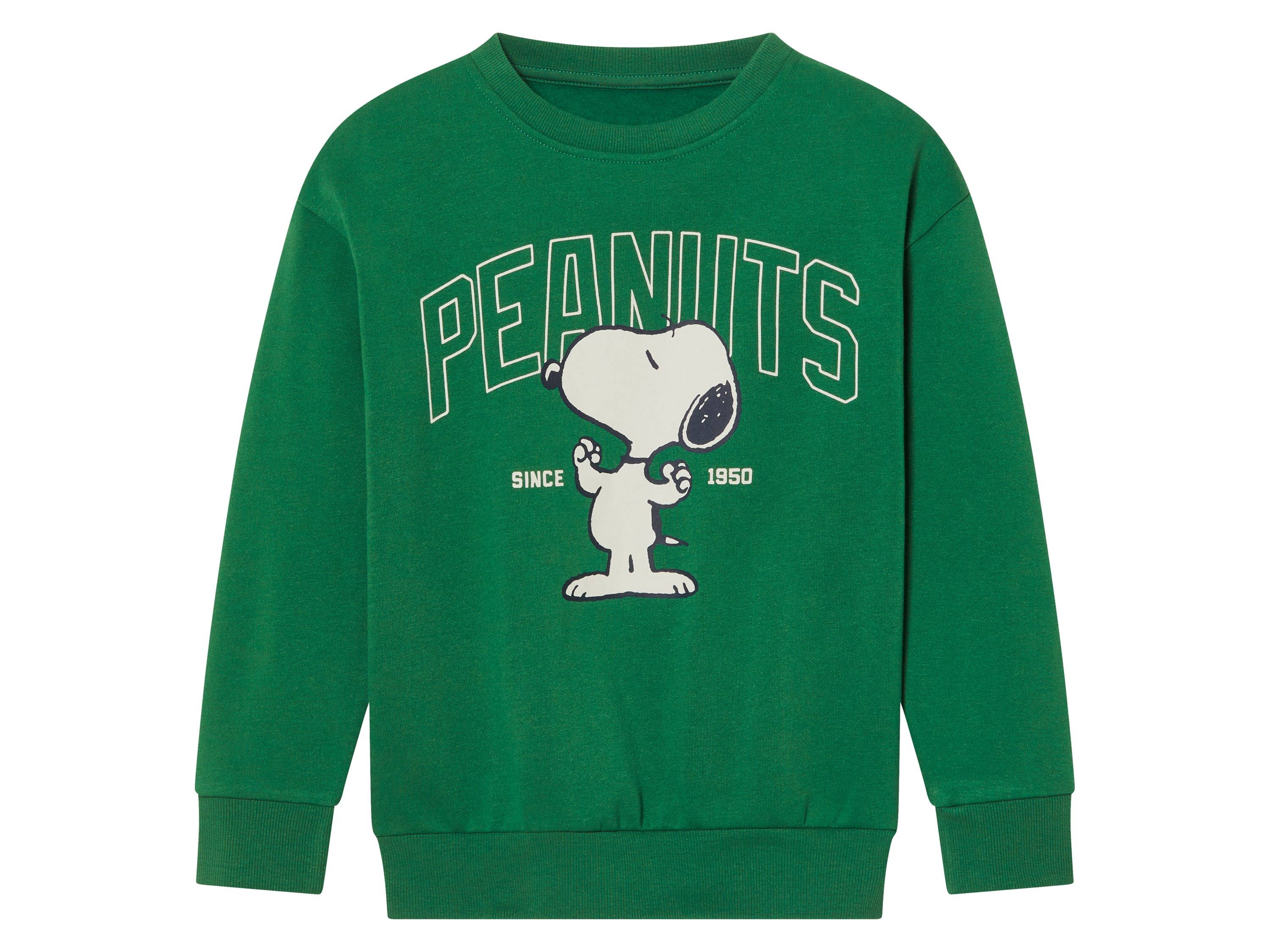 Bluza dresowa dziecięca z bawełną Peanuts/zielony, 122/128