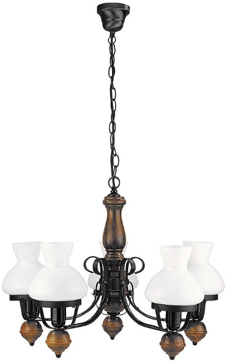 Darmowa Dostawa - Lampa wisząca 5x60 W czarna-brązowa Rabalux Petronel 7079