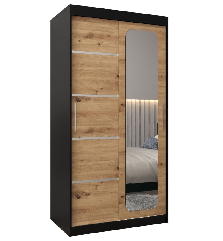 Szafa przesuwna Garderoba Abiks PROMO V2 100 czarny/artisan 1 szt.