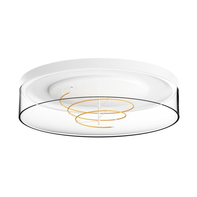 Lampa sufitowa Zuma Line Nolan przezroczysto-biała wym: 9,28 x 35,5 x 35,5 cm wbudowany LED 17W 1 szt.