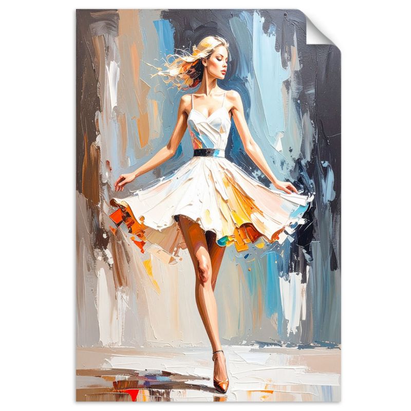 Naklejka na ścianę do salonu sypialni Feeby Kobieta w białej sukience 30x45cm 1szt