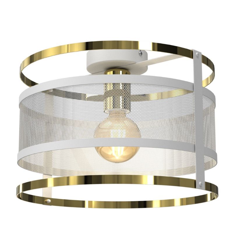 Lampa sufitowa wisząca Luminex Rim 4044 biały matowa-złoty połysk dekoracyjna 1xE27 x 15W 1 szt.