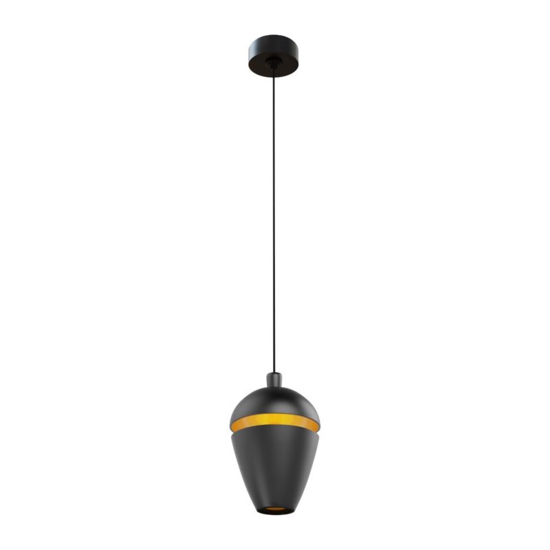 Lampa wisząca Maxlight Cometshine czarno-złota wym: 150 x 8,3 x 8,3 cm wbudowany LED 8W 1 szt.