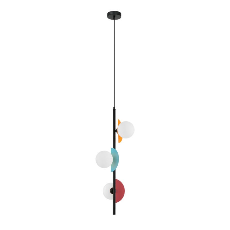 Lampa wisząca Italux Nauti 0226 niebiesko-pomarańczowa-różowa-biała-czarna dekoracyjna 3xG9 x 1 szt.