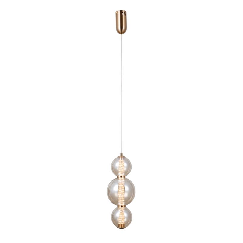 Lampa wisząca Italux Butero 6357 złoto-bursztynowy dekoracyjna wbudowany LED 12W 1 szt.