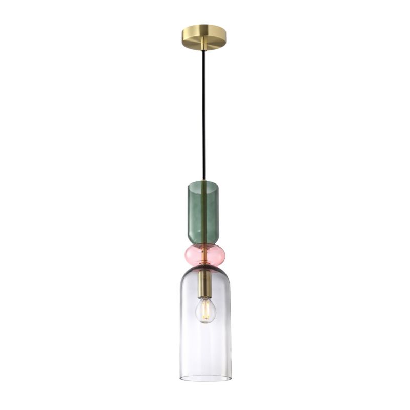 Lampa wisząca Italux Manso 9383 multikolor dekoracyjna 1xE14 x 1 szt.
