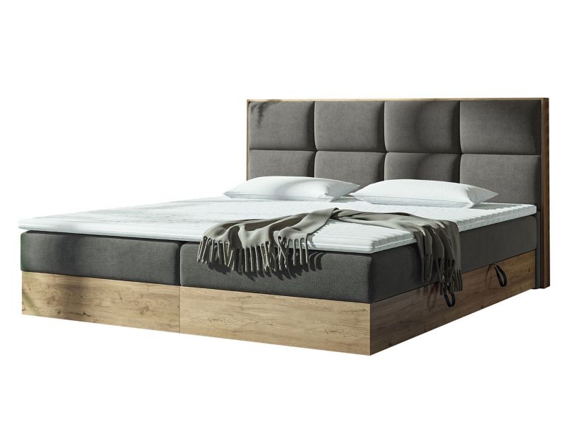 Łóżko kontynentalne MIRJAN 24 Euphoria 180x200 antracyt/gold craft oak 1 szt.