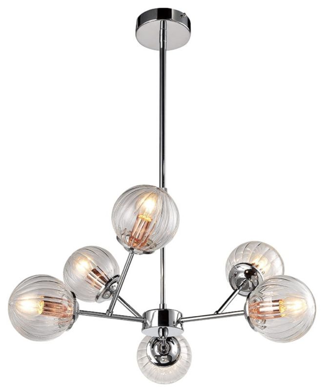 Żyrandol Candellux Best chromowany-przezroczysty wym: 70 x 60 x 60 cm 6xE14 x 40W 1 szt.