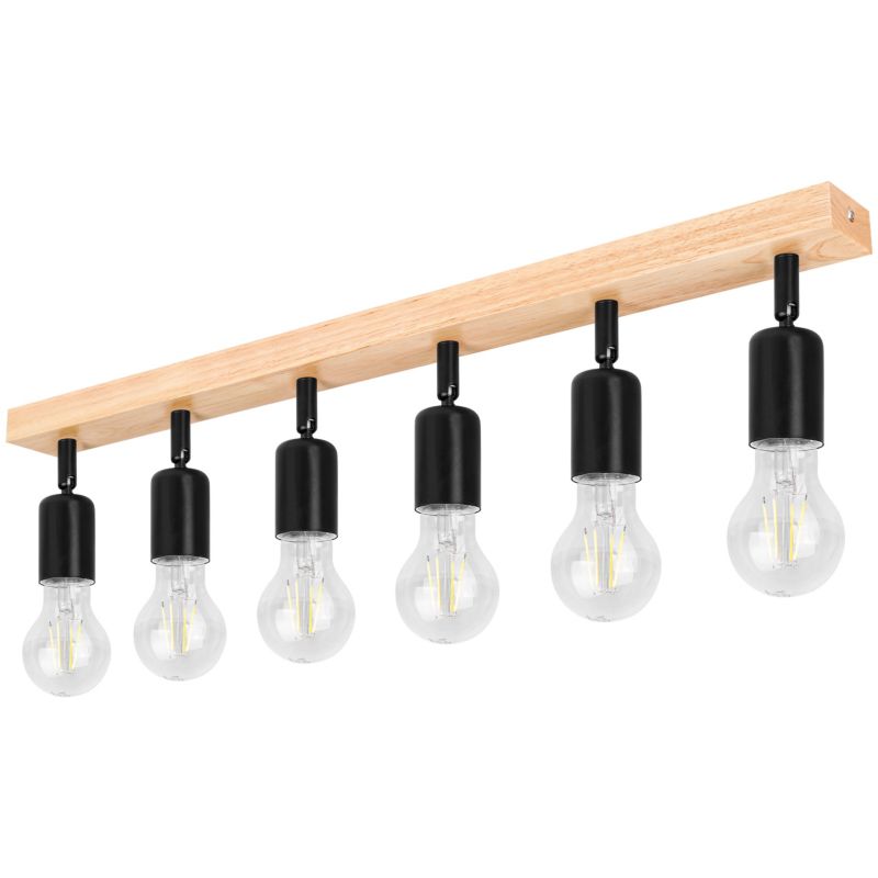 Kinkiet LED MasterLED Eos E27 ruchomy x6 130cm IP20 czarny drewno 1 szt.