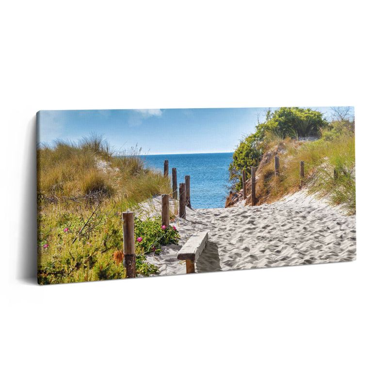 Obraz na płótnie Wallfluent 120x60 cm Piaszczysta droga na plaże i morze 1 szt.