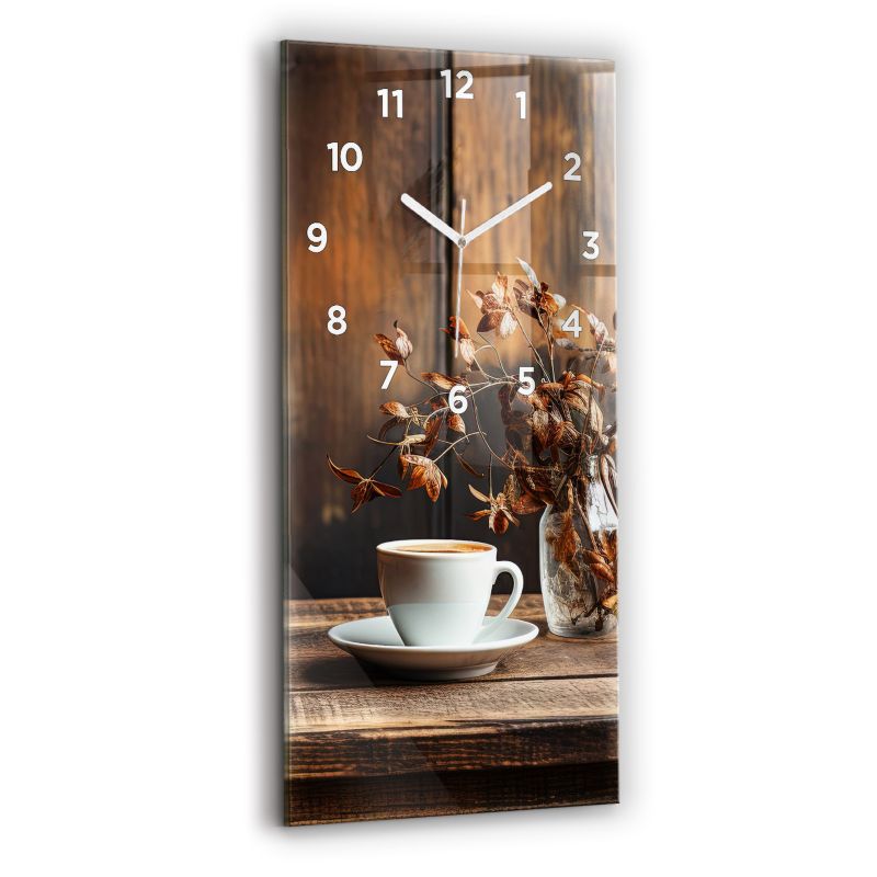 Zegar z białymi wskazówkami Wallfluent 30x60 cm Kubek kawy Szklany 1 szt.
