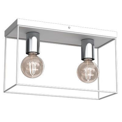 Lampa sufitowa wisząca Luminex Homen 3528 biały mat-chromowana nowoczesna 2xE27 x 15W 1 szt.