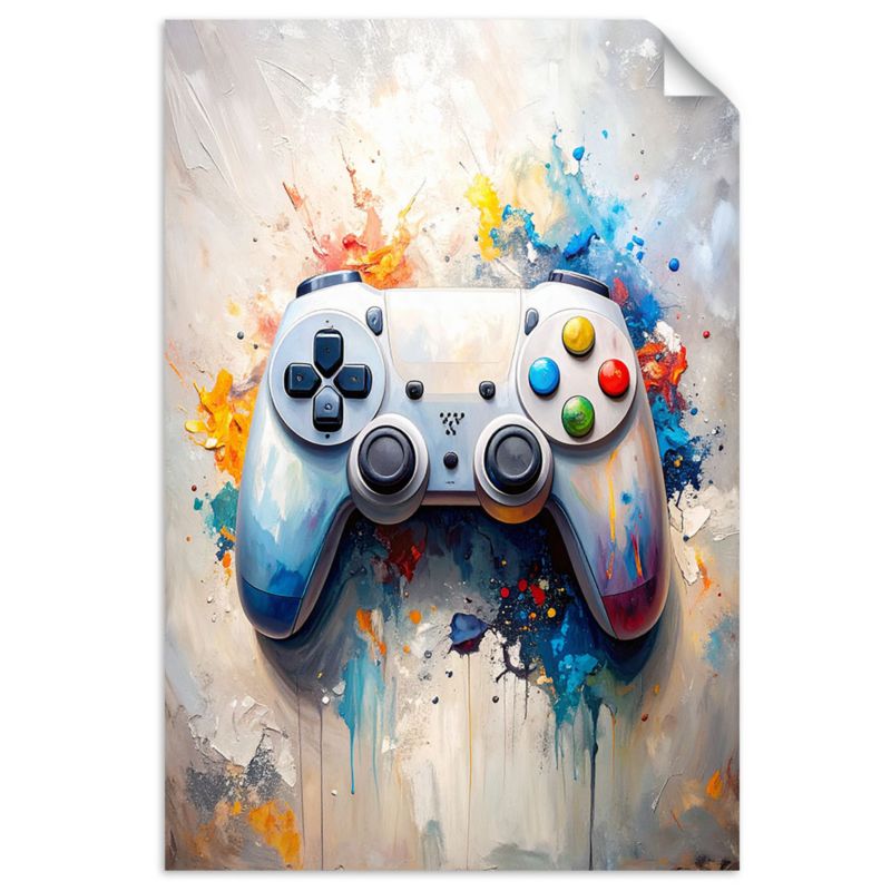Plakaty samoprzylepne do pokoju gracza Feeby Konsola Gamepad Kontroler 30x45cm 1szt