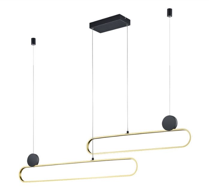 Lampa sufitowa wisząca Trio Grant czarno-złota wym: 150 x 139 x 12 cm wbudowany LED 54W 1 szt.