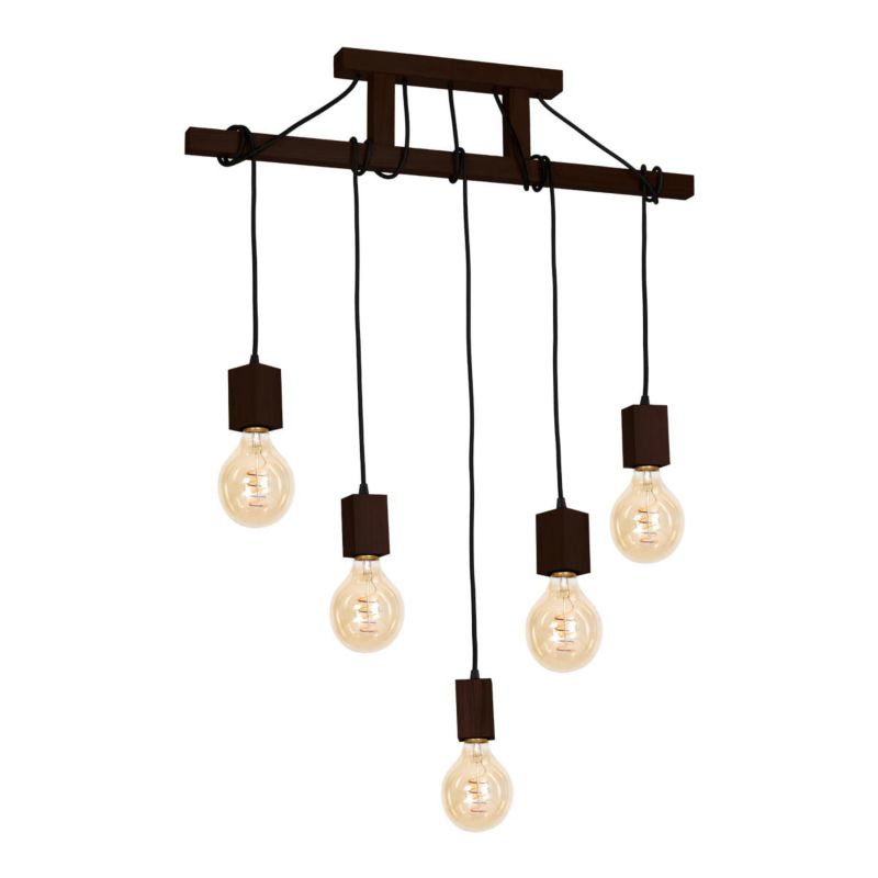 Lampa wisząca Milagro Jack 3613 ciemne drewno szerokość 75 cm 5xE27 x 60W 1 szt.