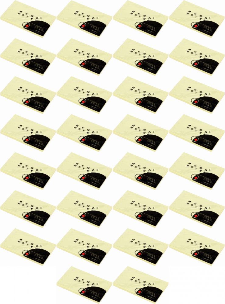50x Karteczki samoprzylepne Dalpo Memo Notes, 75x125mm, 100 karteczek, żółty
