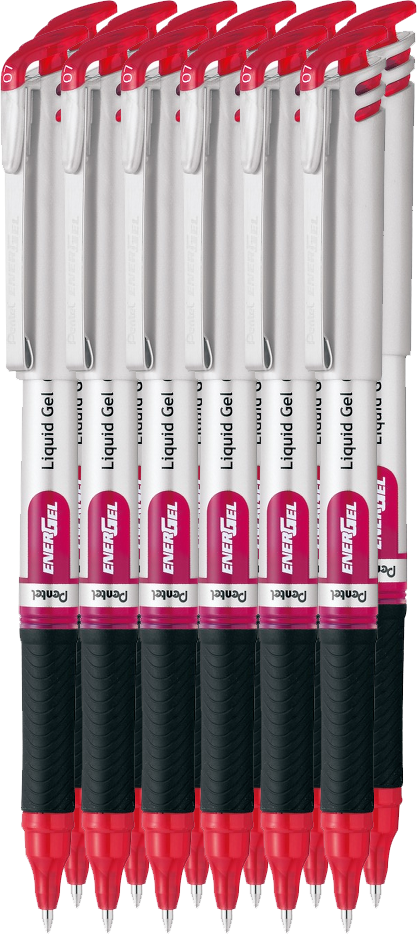 12x Pióro kulkowe Pentel, BL17, 0.7mm, czerwony