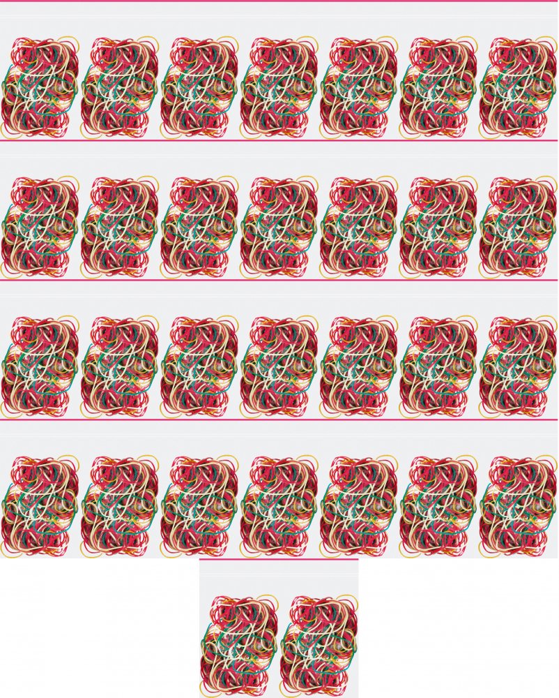 100x Gumki recepturki Grand, 20-60mm, 50g, mix rozmiarów, mix kolorów