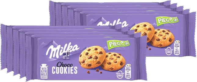 10x Ciastka Pieguski Milka, z czekoladą, 135g