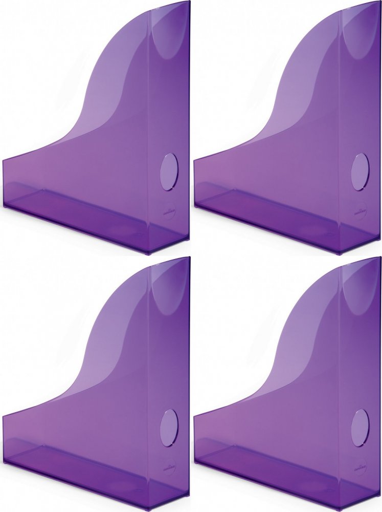 4x Organizer na dokumenty Durable Basic, A4, 73mm, do 730 kartek, przezroczysty fioletowy