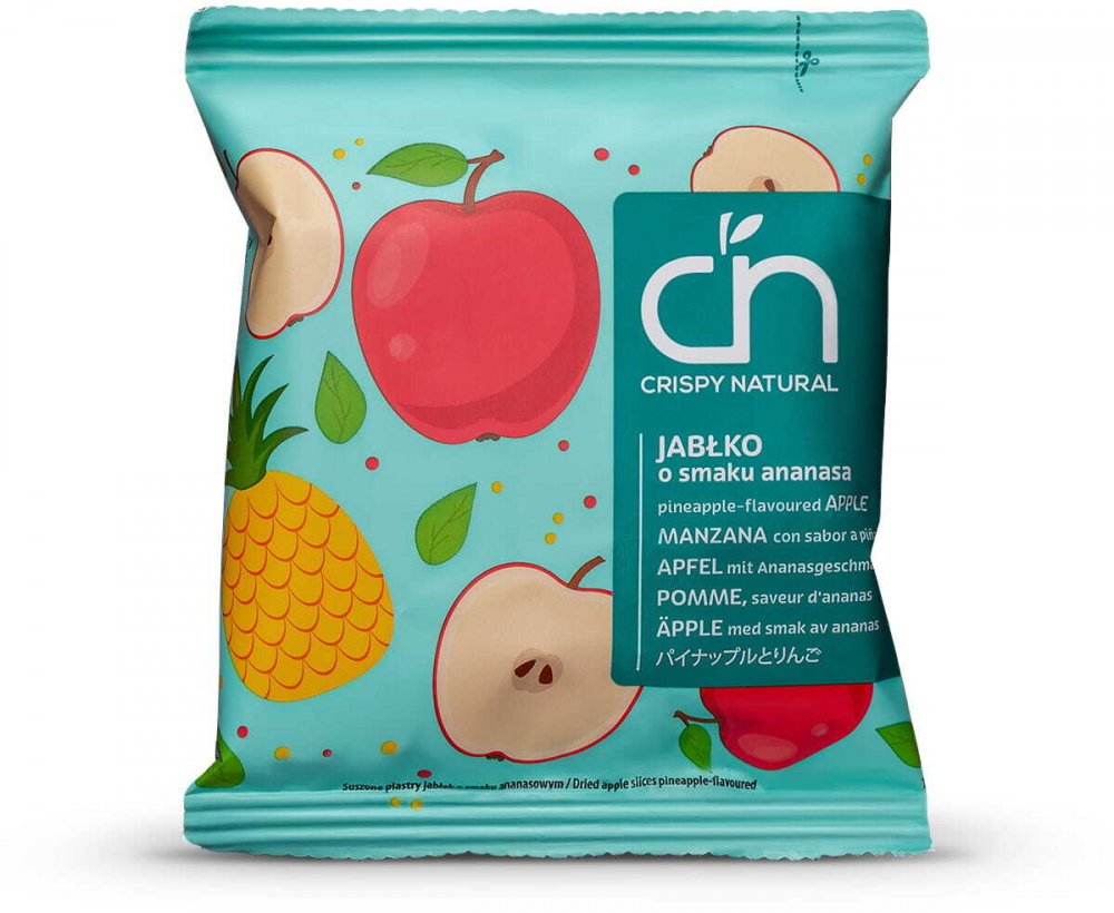 Suszone owoce Crispy Natural Jabłko o smaku ananasa, chipsy, 18g