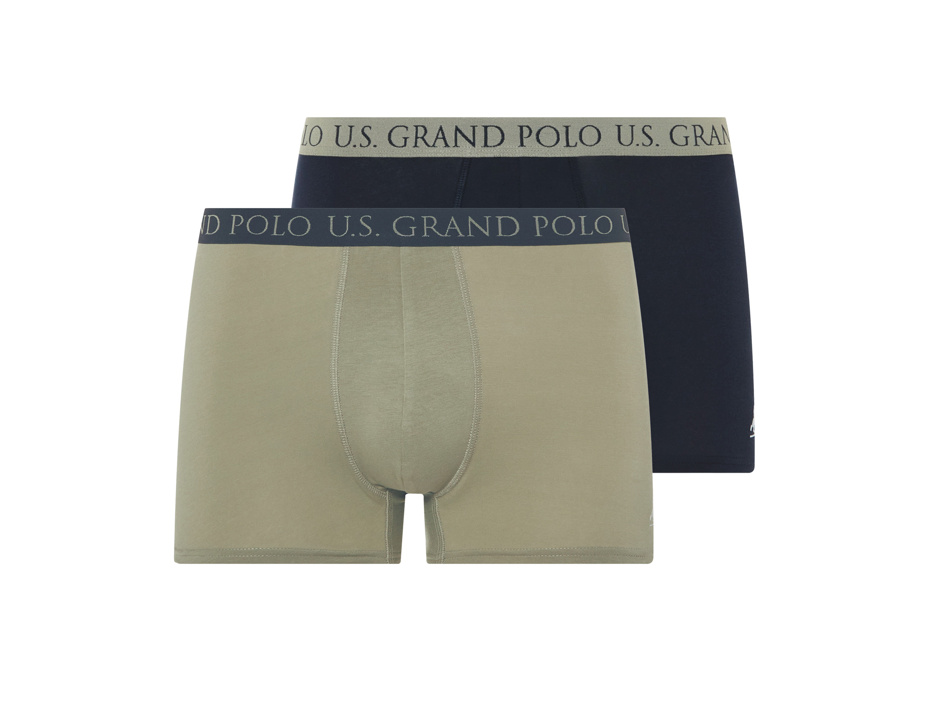 Livergy Bokserki męskie z bawełny, 2 pary U.s. Grand Polo Navy/khaki, 6/L