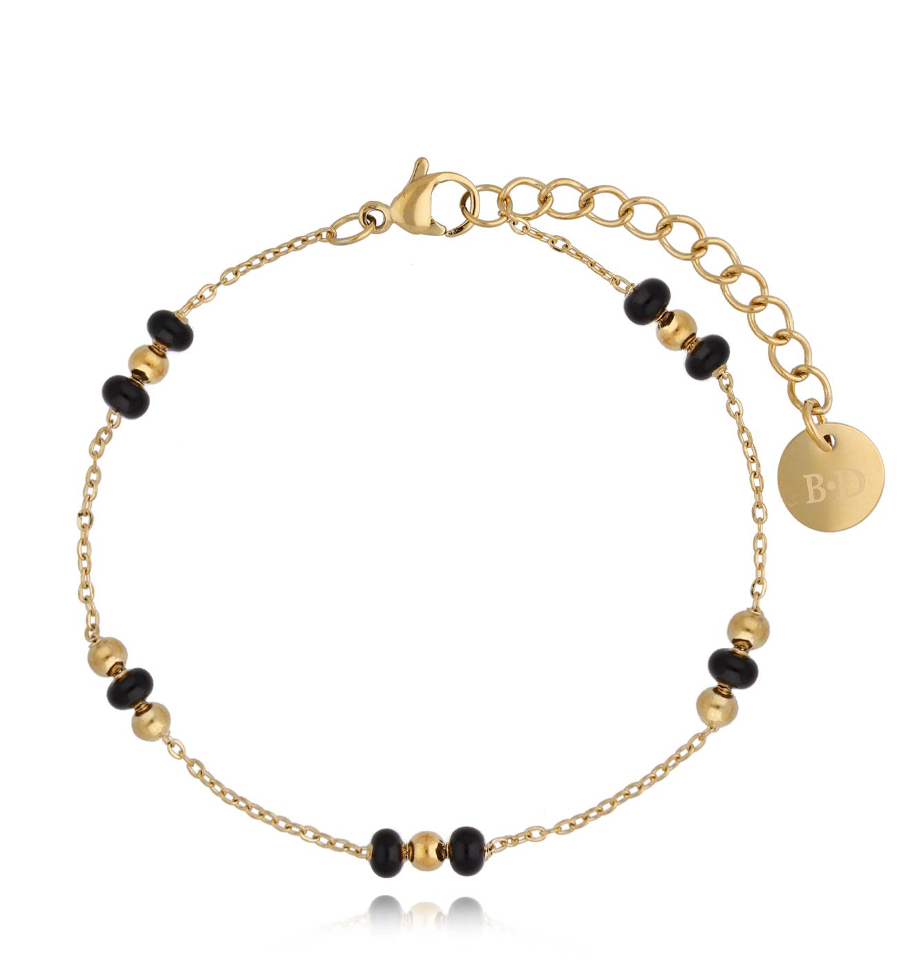 Bransoletka z czarnymi kuleczkami z emalią Enamel Balls BSA0277