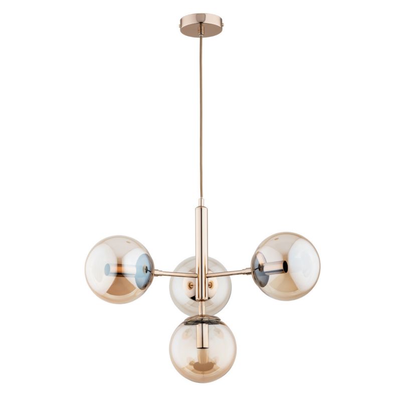 Lampa wisząca Alfa Volda 0741 złoto-bursztynowy nowoczesna 4xE14 x 10W 1 szt.
