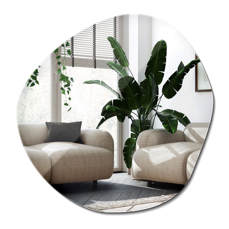 Lustro Nieregularny Kształt Wallfluent 77 x 77 cm Do Makijażu Łazienki 1 szt.