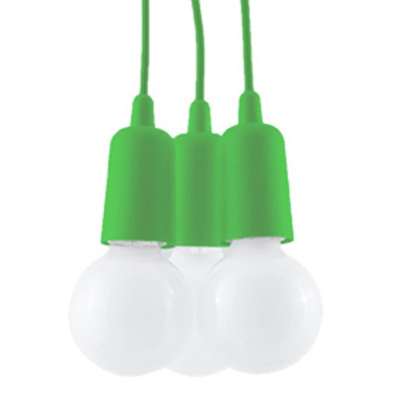 Lampa sufitowa wisząca Sollux Lighting Diego 5814 zielona szerokość 10 cm 3xE27 x 60W 1 szt.