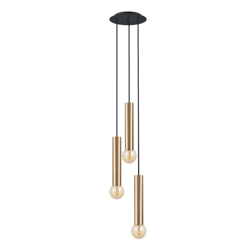 Lampa wisząca Nowodvorski Lighting Baton 5594 mosiądz i czarny tuby 3xE27 x 10W 1 szt.