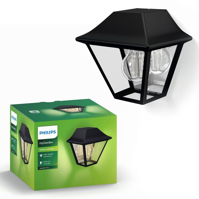 Kinkiet Ogrodowy Philips Lampa Elewacyjna Zewnętrzna Latarnia E27 IP44 Czarna 1 szt.