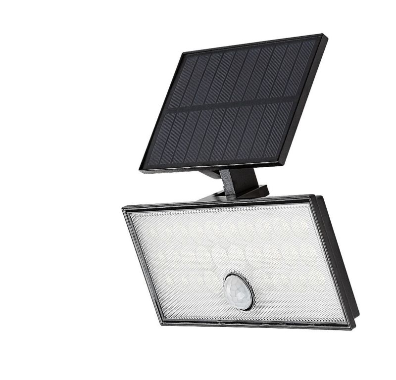 Naświetlacz solarny LED Rabalux czarny LED 8W 5000K 800lm z czujnikiem i piotem IP65 tworzywo sztuczne - 1 szt.